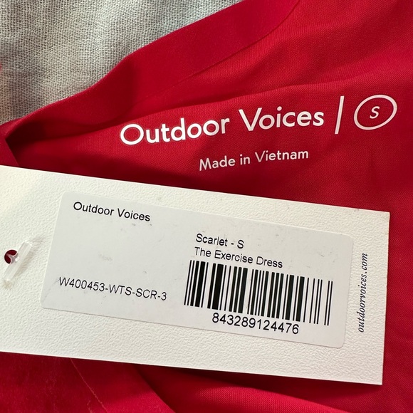 Outdoor Voices The Exercise Dress Size Small New with tags color Scarlett - Picture 9 of 14